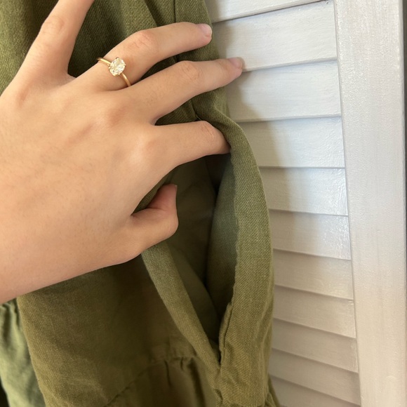 Madewell Olive Green Spring Mini Dress (L) - Picture 4 of 11